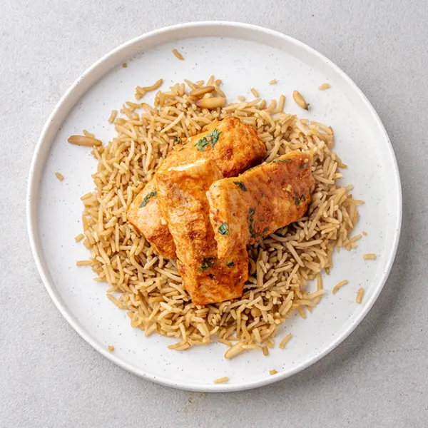 Middle Eastern Spiced Fish with Brown Onion Rice